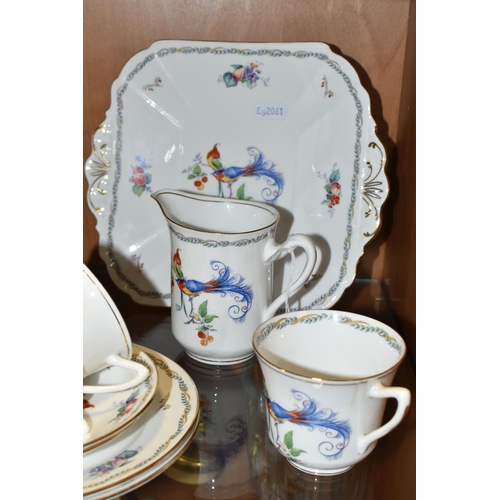 376 - A SHELLEY 'VERSAILLE' PATTERN THIRTY FOUR PIECE TEA SET, pattern no. 11426, comprising two bread and... 