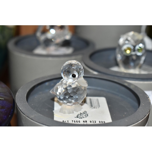 388 - FIVE BOXED PIECES OF SWAROVSKI CRYSTAL, comprising a Mini Butterfly code no 012774, Mini Duck Standi... 