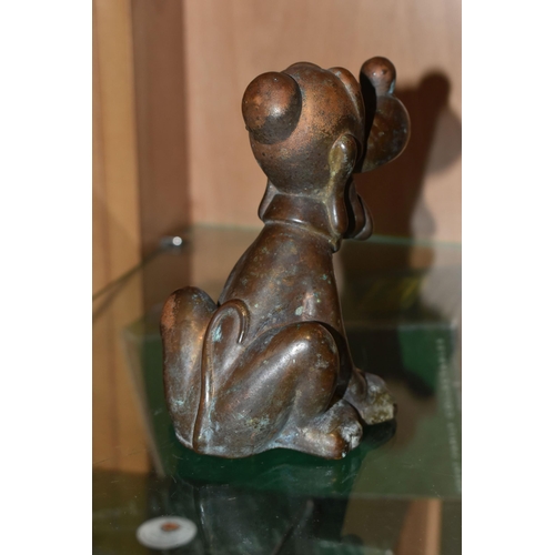 397 - A BRONZE WALT DISNEY 'PLUTO' FIGURE, seated figure, height 13cm (1) (Condition Report: a little wear... 