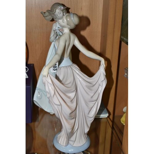 403 - TWO LLADRO FIGURES, comprising 5050 'Dancer', height 30cm and 6777 'Butterfly Treasures', height 32c... 