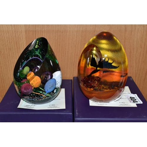 404 - TWO BOXED CAITHNESS GLASS LIMITED EDITION PAPERWEIGHTS, comprising 'Dragon's Lair' from the Myths an... 