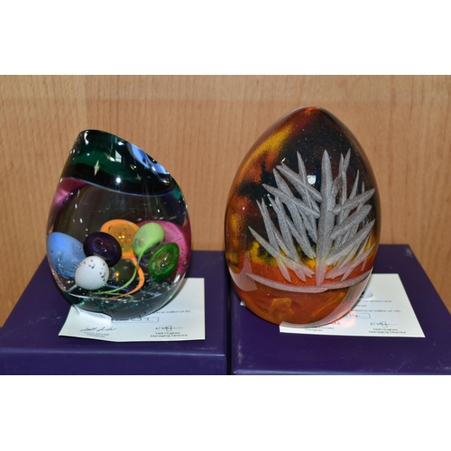 404 - TWO BOXED CAITHNESS GLASS LIMITED EDITION PAPERWEIGHTS, comprising 'Dragon's Lair' from the Myths an... 