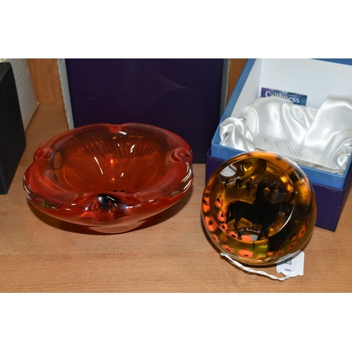 411 - A BOXED LIMITED EDITION CAITHNESS GLASS PAPERWEIGHT, 'Heroes All' designed by Helen McDonald 73/200,... 