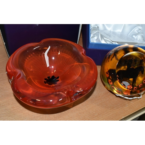 411 - A BOXED LIMITED EDITION CAITHNESS GLASS PAPERWEIGHT, 'Heroes All' designed by Helen McDonald 73/200,... 