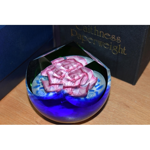 412 - A COLLECTION OF SIX CAITHNESS PAPERWEIGHTS, comprising 'Morning Dew', a Collector's Society 42 'Dama... 