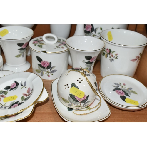 434 - A QUANTITY OF WEDGWOOD 'HATHAWAY ROSE' PATTERN TEAWARE AND GIFTWARE, comprising six cups, six saucer... 