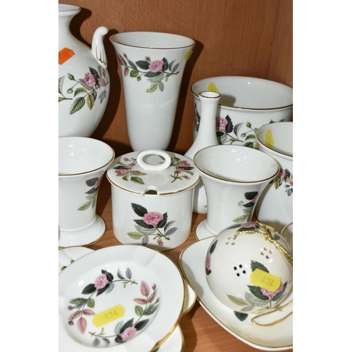 434 - A QUANTITY OF WEDGWOOD 'HATHAWAY ROSE' PATTERN TEAWARE AND GIFTWARE, comprising six cups, six saucer... 