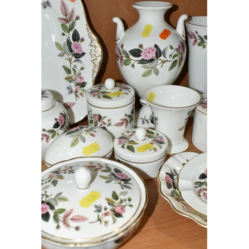 434 - A QUANTITY OF WEDGWOOD 'HATHAWAY ROSE' PATTERN TEAWARE AND GIFTWARE, comprising six cups, six saucer... 