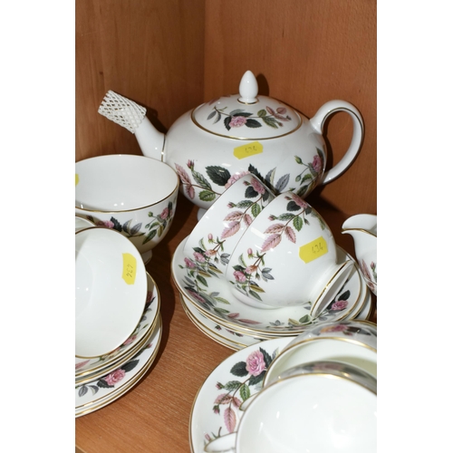 434 - A QUANTITY OF WEDGWOOD 'HATHAWAY ROSE' PATTERN TEAWARE AND GIFTWARE, comprising six cups, six saucer... 