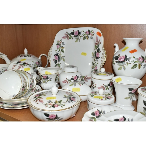 434 - A QUANTITY OF WEDGWOOD 'HATHAWAY ROSE' PATTERN TEAWARE AND GIFTWARE, comprising six cups, six saucer... 