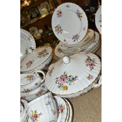 458 - ROYAL WORCESTER 'ROANOKE' PATTERN DINNERWARE, comprising three circular covered tureens, a large mea... 