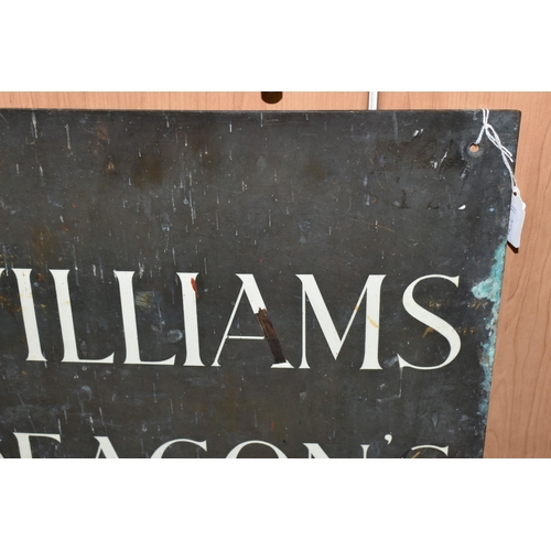 473 - A LARGE COPPER WALL SIGN,  white enamelled wording 'Williams Deacon's Bank Limited' (1771-1890), hei... 