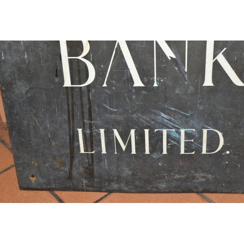 473 - A LARGE COPPER WALL SIGN,  white enamelled wording 'Williams Deacon's Bank Limited' (1771-1890), hei... 