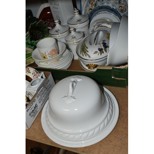 501 - THREE BOXES AND LOOSE CERAMICS AND GLASSWARES, to include Coalport Minuettes figurines: Joanne, Soph... 