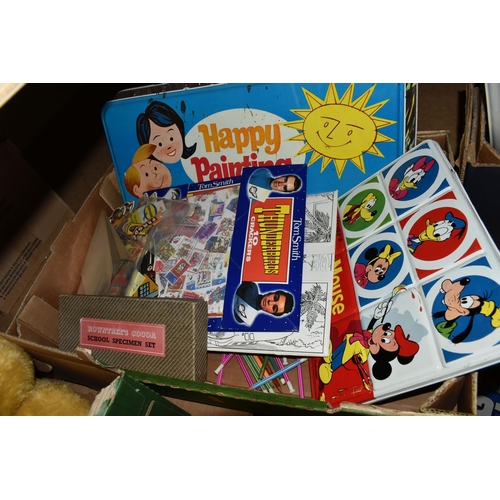 509 - FOUR BOXES OF TOYS AND GAMES, to include a Rowntree's Cocoa School Specimen set containing cocoa bea... 