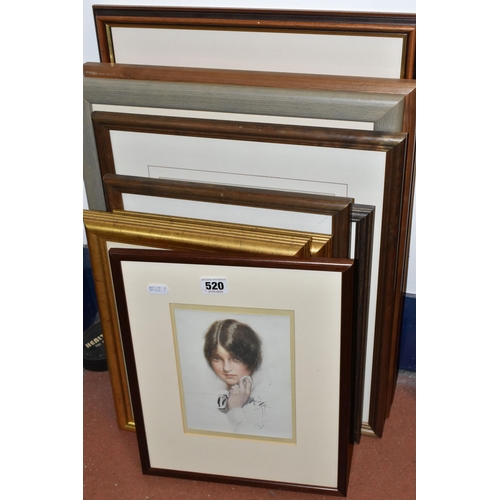 520 - EIGHT FRAMED HARRISON FISHER PRINTS, to include 'My Man', 'Roses', 'Vanity', 'Caught Napping' and 'L... 