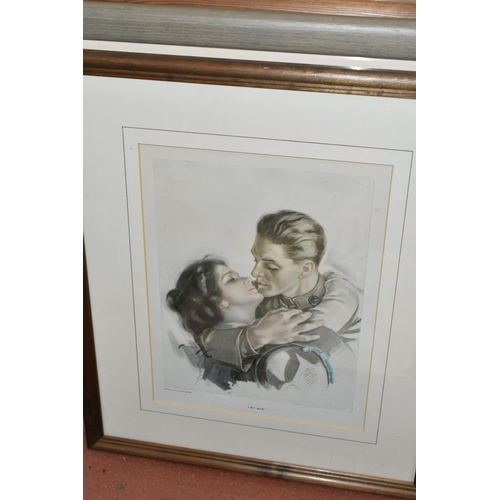 520 - EIGHT FRAMED HARRISON FISHER PRINTS, to include 'My Man', 'Roses', 'Vanity', 'Caught Napping' and 'L... 