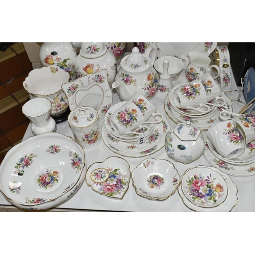 544 - A LARGE QUANTITY OF AYNSLEY 'HOWARD SPRAYS' PATTERN TEAWARE, LAMPS AND VASES, to include a boxed  oc... 