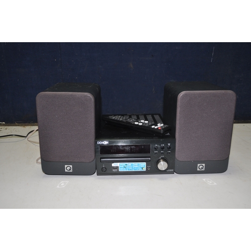 1116 - A DENON RCDM39DAB CD RECEIVER with remote and a pair of Q Acoustics 2010i speakers (PAT pass and all... 