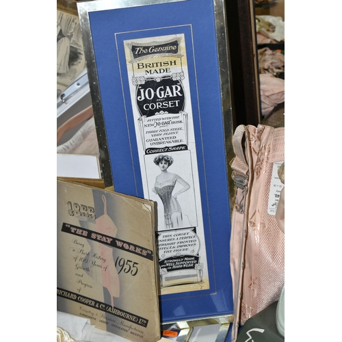 578 - A COLLECTION OF 19TH, 20TH AND EARLY 21ST CENTURY CORSETS, HISTORICAL DOCUMENTS, ADVERTISEMENTS, SKE... 