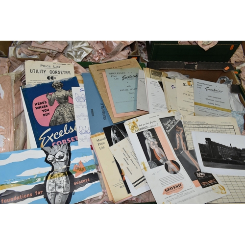 578 - A COLLECTION OF 19TH, 20TH AND EARLY 21ST CENTURY CORSETS, HISTORICAL DOCUMENTS, ADVERTISEMENTS, SKE... 