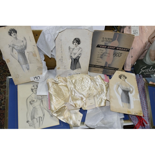 578 - A COLLECTION OF 19TH, 20TH AND EARLY 21ST CENTURY CORSETS, HISTORICAL DOCUMENTS, ADVERTISEMENTS, SKE... 