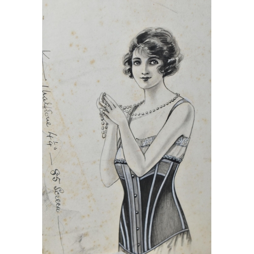 578 - A COLLECTION OF 19TH, 20TH AND EARLY 21ST CENTURY CORSETS, HISTORICAL DOCUMENTS, ADVERTISEMENTS, SKE... 