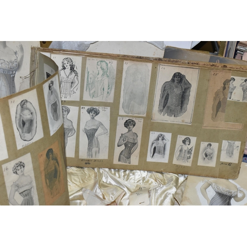 578 - A COLLECTION OF 19TH, 20TH AND EARLY 21ST CENTURY CORSETS, HISTORICAL DOCUMENTS, ADVERTISEMENTS, SKE... 