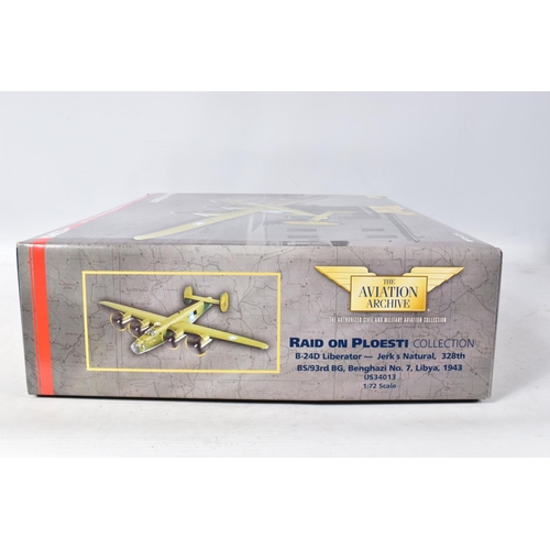 1 - A BOXED LIMITED EDITION CORGI AVIATION ARCHIVE RAID ON PLOESTI 1:72 DIE-CAST MODEL B-24D LIBERATOR M... 