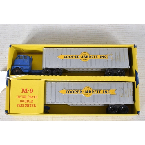 12 - A BOXED MATCHBOX MAJOR PACK INTER-STATE DOUBLE FREIGHTER, No.M-9, appears complete and in fairly goo... 