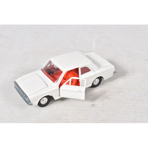 19 - A BOXED DINKY TOYS FORD CORTINA DE LUXE, No.159, white body with red interior, with a boxed Matchbox... 