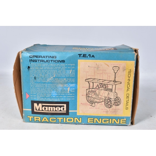 30 - A BOXED MAMOD LIVE STEAM TRACTION ENGINE, No.TE1A, not tested, has been fired up  but not for some t... 