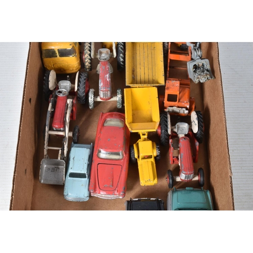 31 - A QUANTITY OF UNBOXED AND ASSORTED PLAYWORN DIECAST VEHICLES, to include Spot-On Morris 1100, No.274... 