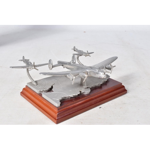 33 - A COLLECTION OF BOXED AND UNBOXED PEWTER AIRCRAFT MODELS, to include Pewter 4U2 'The Last Flight of ... 