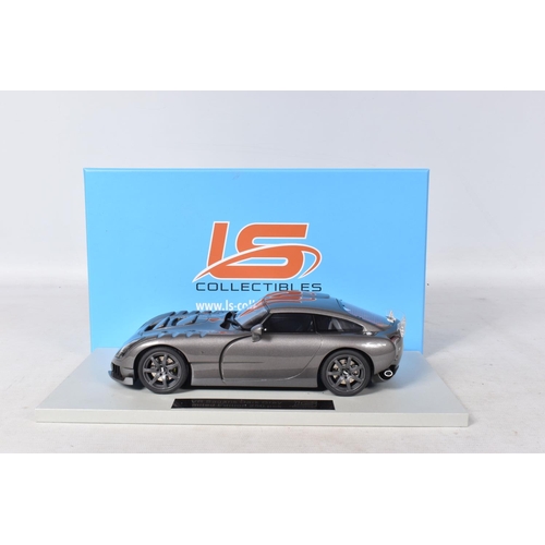 38 - A BOXED LIMITED EDITION LS COLLECTIBLES TVR SAGARIS 2005 1:18 MODEL VEHICLE, in dark grey, numbered ... 