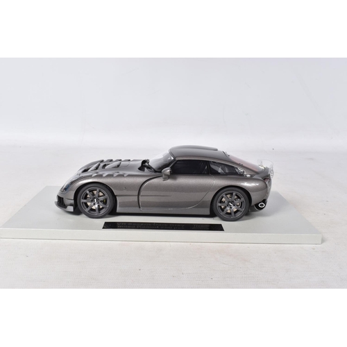 38 - A BOXED LIMITED EDITION LS COLLECTIBLES TVR SAGARIS 2005 1:18 MODEL VEHICLE, in dark grey, numbered ... 