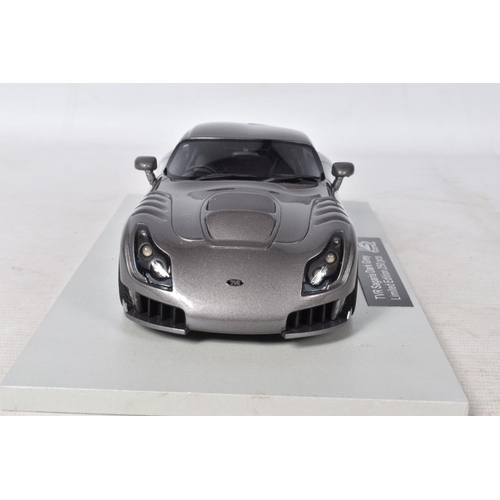 38 - A BOXED LIMITED EDITION LS COLLECTIBLES TVR SAGARIS 2005 1:18 MODEL VEHICLE, in dark grey, numbered ... 