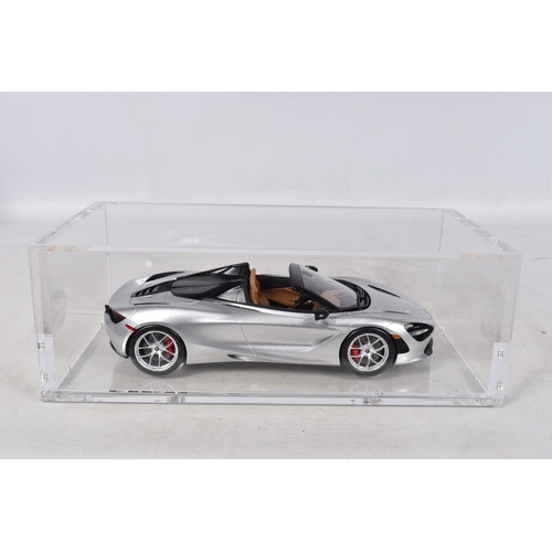 46 - A BOXED SPARK MCLAREN 720S SPIDER BAJAHR 2019 1:18 MODEL VEHICLE, Supernova silver, numbered 14QA732... 