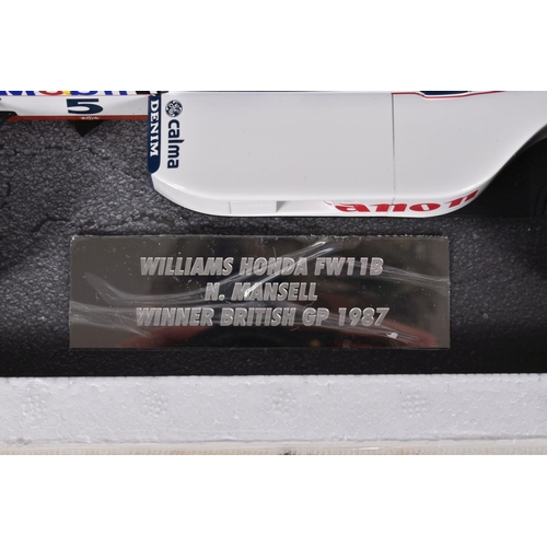 48 - A BOXED MINICHAMPS WILLIAMS HONDA FW11B 1987 N MANSELL 1:18 MODEL RACING VEHICLE, numbered 117870005... 