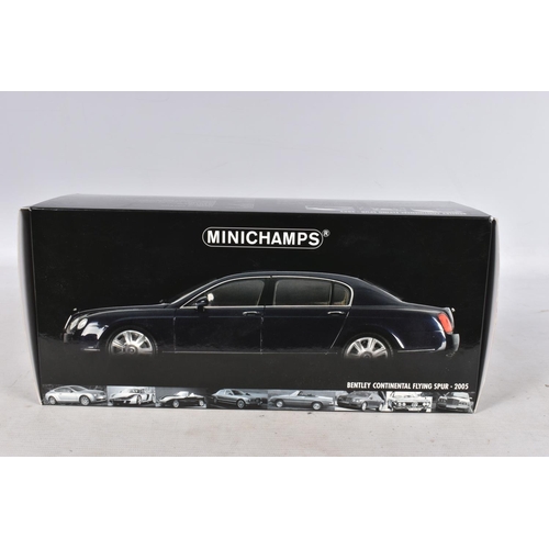 49 - A BOXED MINICHAMPS BENTLEY CONTINENTAL FLYING SPUR 2005 1:18 MODEL VEHICLE, numbered 100139460, mode... 