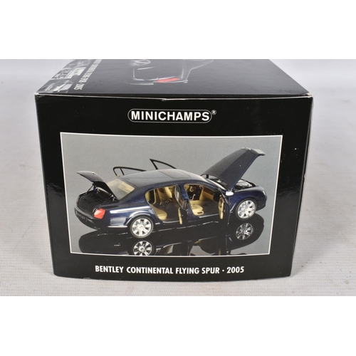 49 - A BOXED MINICHAMPS BENTLEY CONTINENTAL FLYING SPUR 2005 1:18 MODEL VEHICLE, numbered 100139460, mode... 