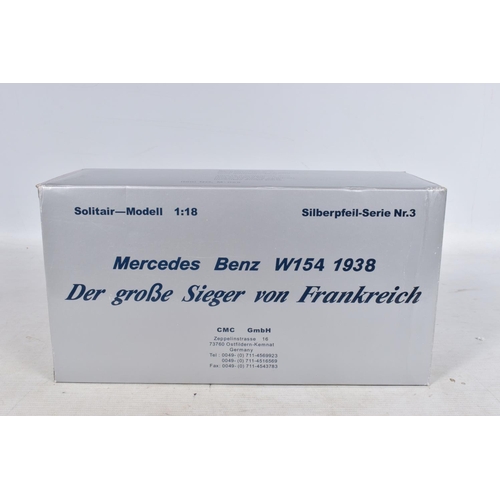 51 - A BOXED CMC SOLITAIR MODELL MERCEDES BENZ W154 1938 1:18 MODEL VEHICLE, numbered to the swing tag 42... 