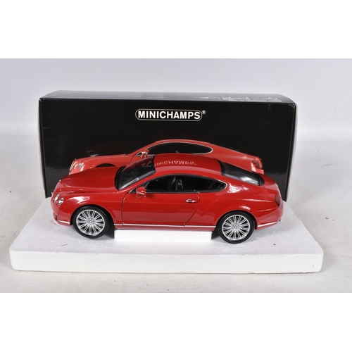 56 - A BOXED PAULS MODEL ART MINICHAMPS BENTLEY CONTINENTAL GT 2008 1:18 MODEL VEHICLE, numbered 10013962... 