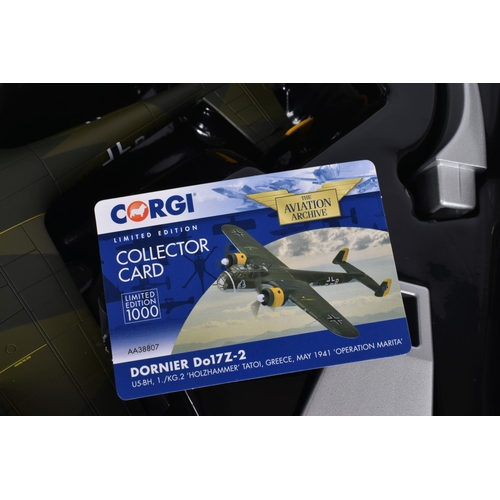 60 - A BOXED LIMITED EDITION CORGI THE AVIATION ARCHIVE DORNIER DO17Z-2 1:72 DIE-CAST MODEL MILITARY AIRC... 