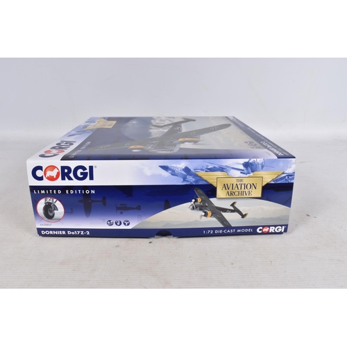 60 - A BOXED LIMITED EDITION CORGI THE AVIATION ARCHIVE DORNIER DO17Z-2 1:72 DIE-CAST MODEL MILITARY AIRC... 