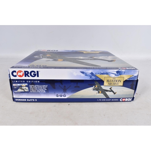 60 - A BOXED LIMITED EDITION CORGI THE AVIATION ARCHIVE DORNIER DO17Z-2 1:72 DIE-CAST MODEL MILITARY AIRC... 