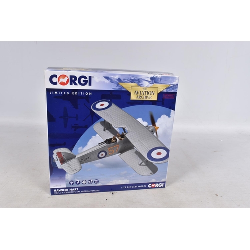 61 - TWO BOXED LIMITED EDITION CORGI THE AVIATION ARCHIVE MILITARY AIRCRAFTS 1:72 DIE-CAST MODELS, THE FI... 