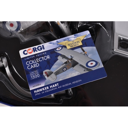 61 - TWO BOXED LIMITED EDITION CORGI THE AVIATION ARCHIVE MILITARY AIRCRAFTS 1:72 DIE-CAST MODELS, THE FI... 