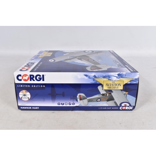 61 - TWO BOXED LIMITED EDITION CORGI THE AVIATION ARCHIVE MILITARY AIRCRAFTS 1:72 DIE-CAST MODELS, THE FI... 