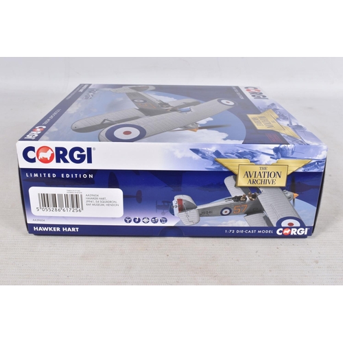 61 - TWO BOXED LIMITED EDITION CORGI THE AVIATION ARCHIVE MILITARY AIRCRAFTS 1:72 DIE-CAST MODELS, THE FI... 